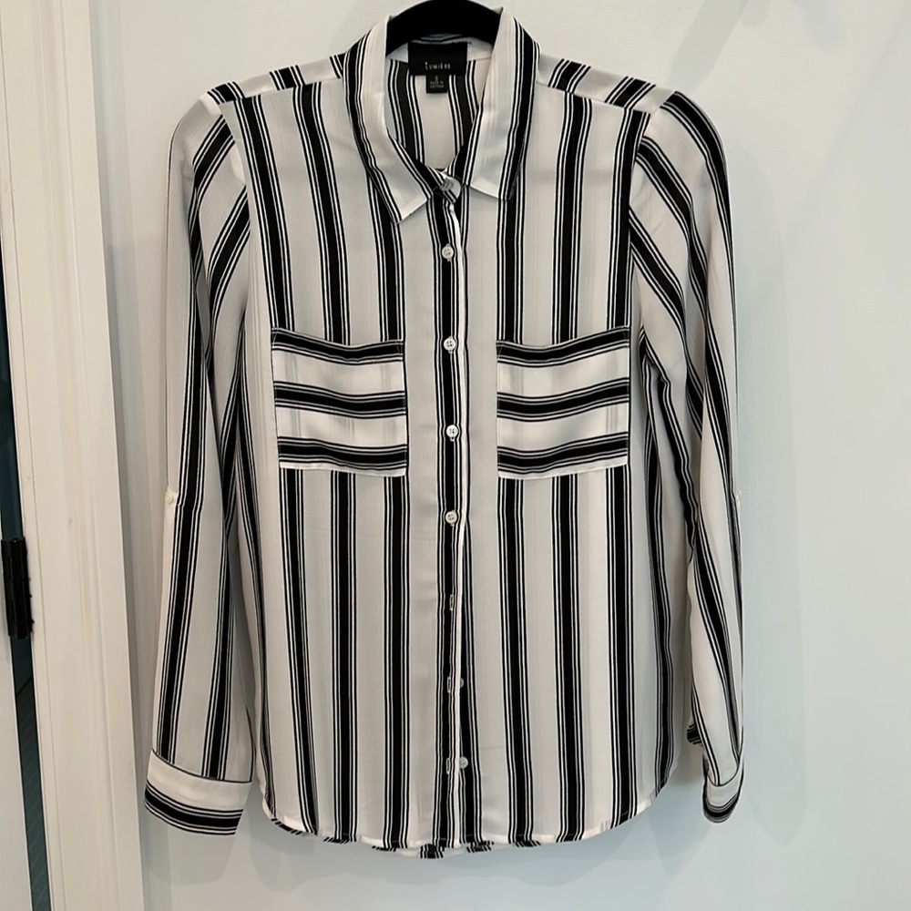 Stripe button down blouse